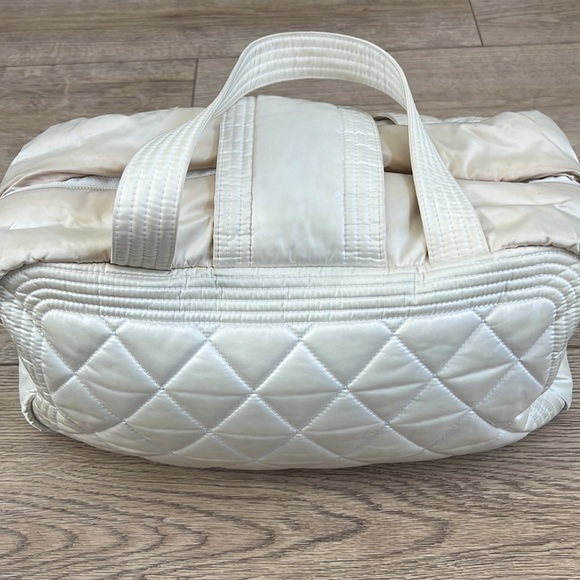 Vintage Chanel A29853 Sports CC Coco Mark Quilted Shoulder Bag Nylon White - Picture 5 of 8